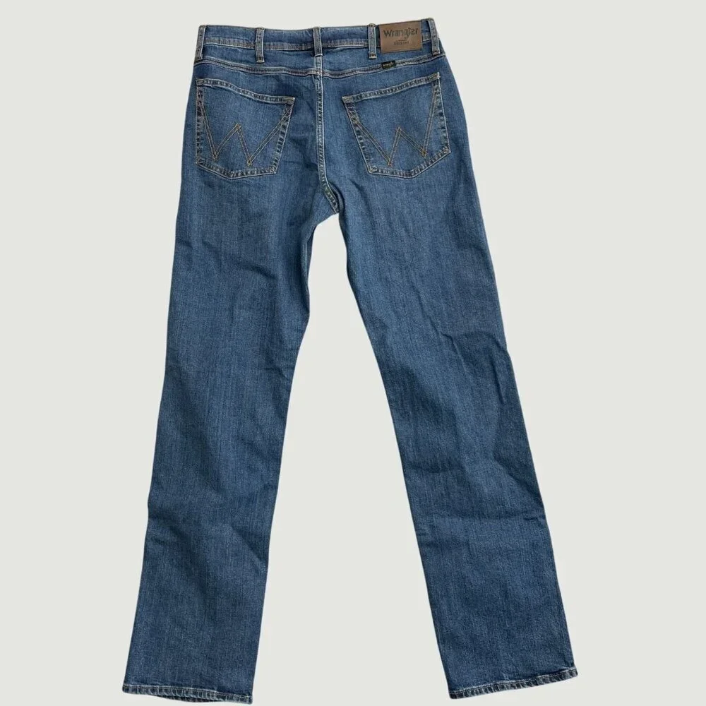 Wrangler Regular Fit Straight Leg Men's Jeans 34X34 Blue Denim Cotton N0068